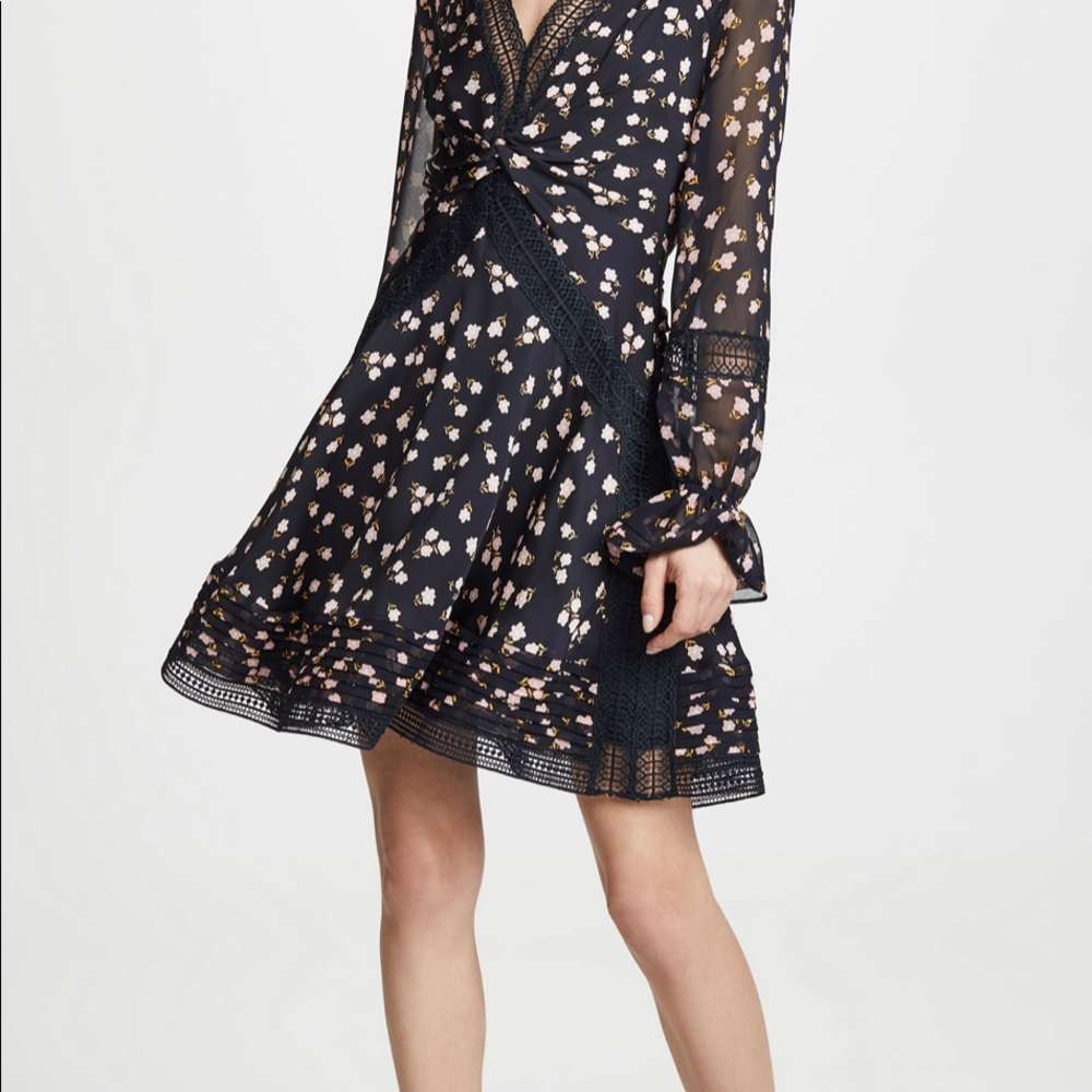 Self Portrait Twist Front Mini Dress